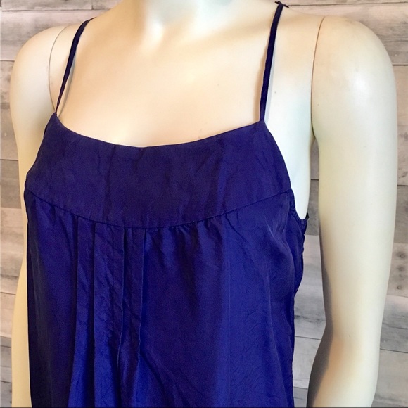 100% silk violet cut out spaghetti strap top - Picture 2 of 6